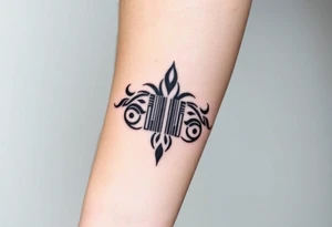 A barcode that transforms into musical notes, representing the harmony of a couple’s love story tattoo idea