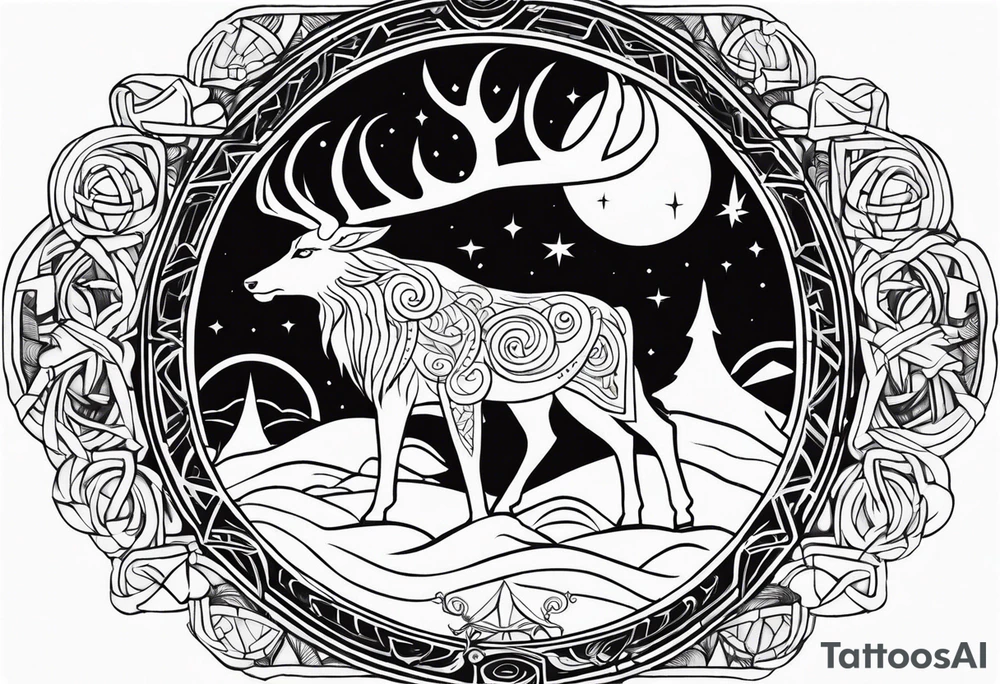 Norse mythology tattoo symbolizing the night tattoo idea
