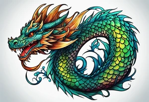 Water dragon cute tattoo idea