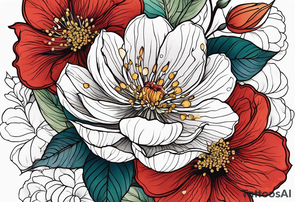 Summer floral tattoo idea