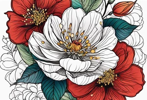 Summer floral tattoo idea