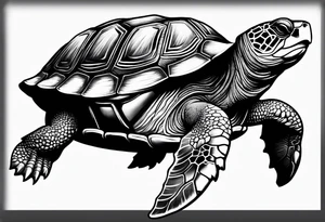 Turtle with the name Taylor in it tattoo idea