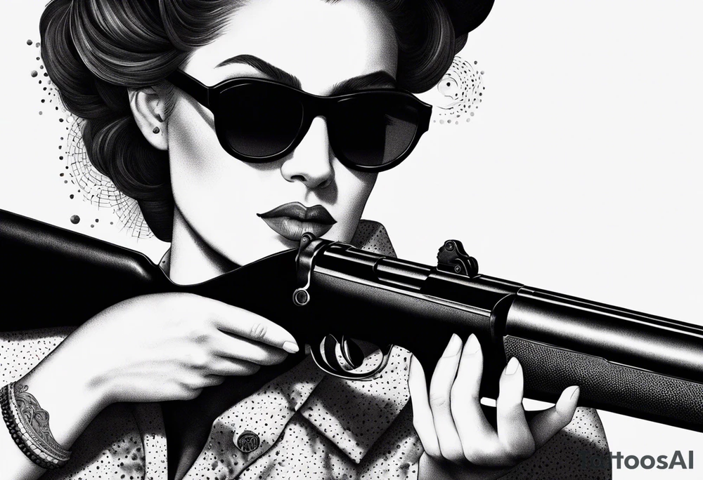 capricorn with sunglasses and shotgun tattoo idea