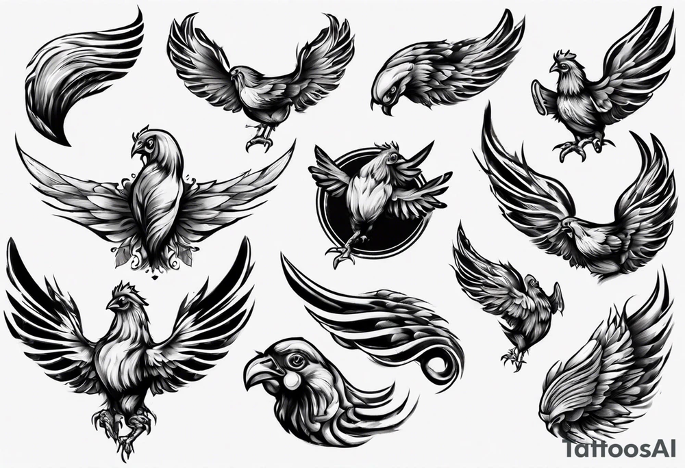 cooked chicken wing tattoo idea