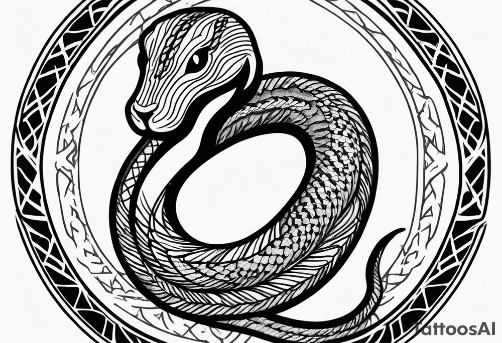 Kobe Logo with black mamba snake wrapped around tattoo idea