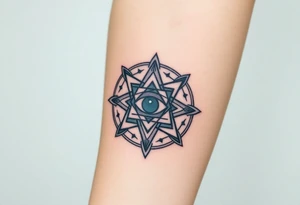 sacred geometry with eye in the middle tattoo idea
