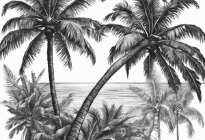 palm tree but switch leaves with hands tattoo idea