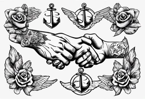The hand shakes the other hand tattoo idea