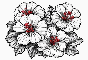 Raining red geraniums tattoo idea