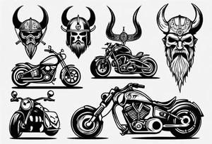Motorcycle front view with viking tattoo idea