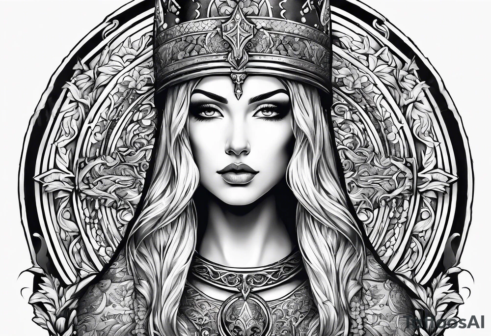 medieval person simple tattoo idea