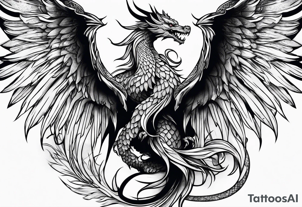 Mädchen drache tattoo idea