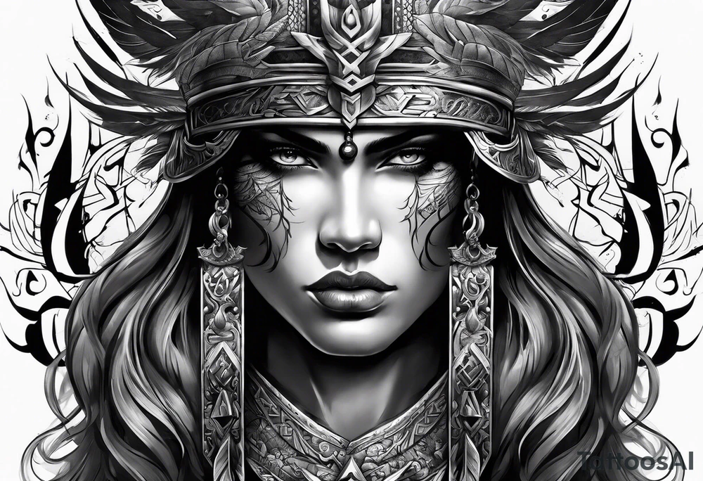 Inner spirit warrior tattoo idea