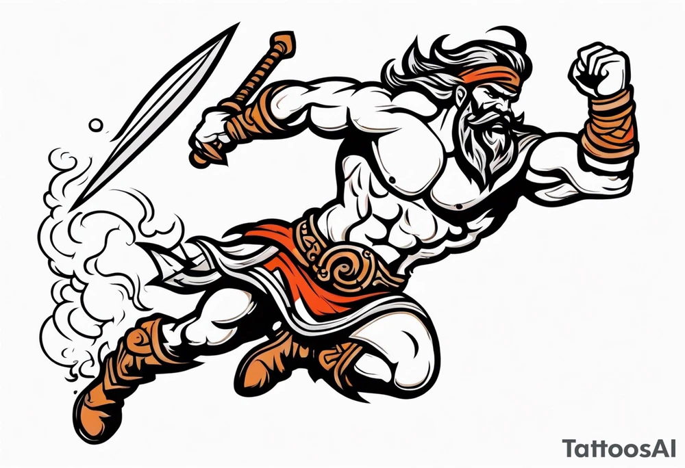 leaping barbarian tattoo idea