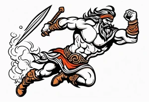 leaping barbarian tattoo idea