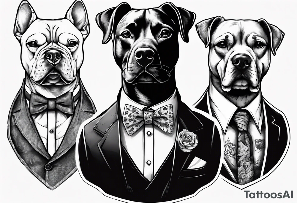 A dog in a double breasted suit tattoo idea