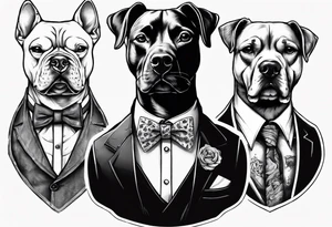 A dog in a double breasted suit tattoo idea