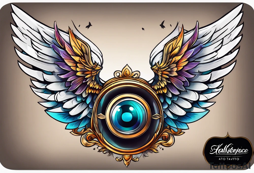 Hallo with wings tattoo idea