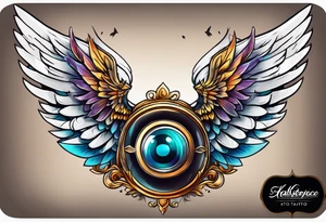 Hallo with wings tattoo idea