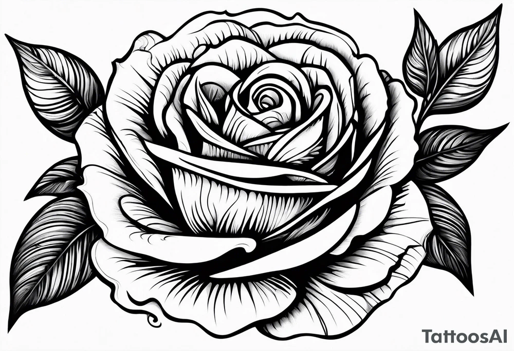 Rose used like a pen tattoo idea