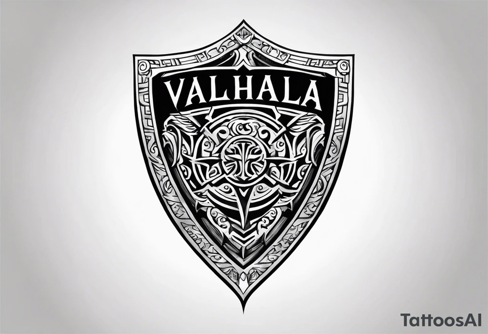 Valhalla sword shield tattoo idea