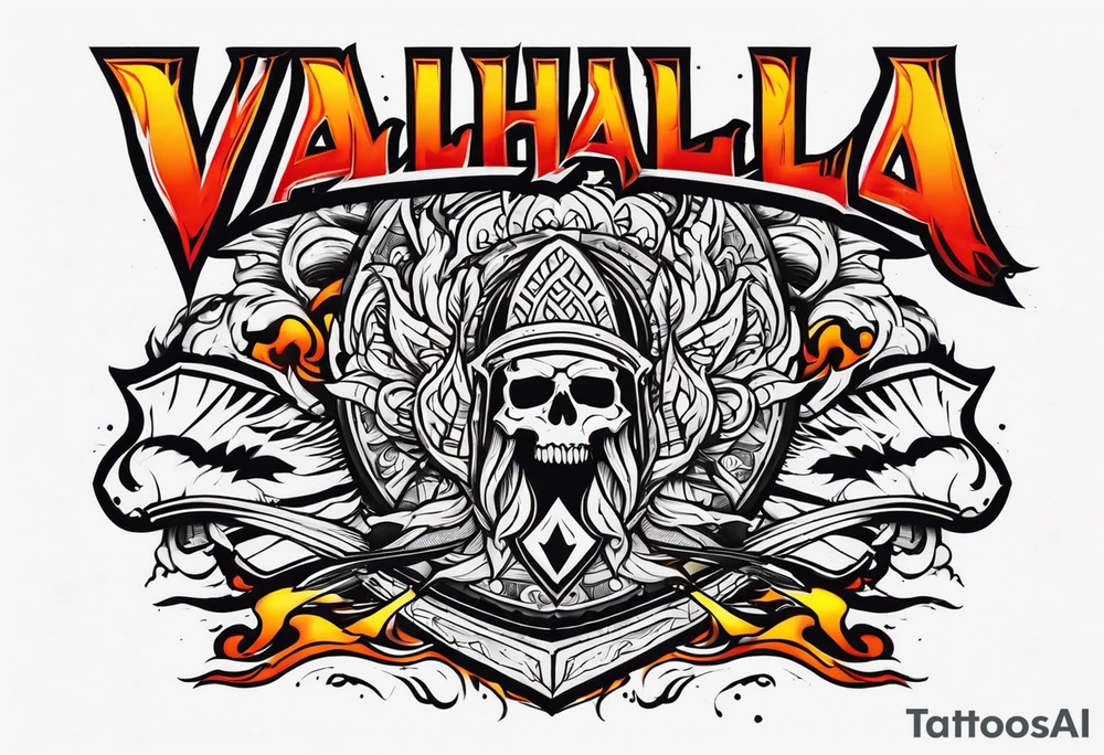 Valhalla on fire tattoo idea