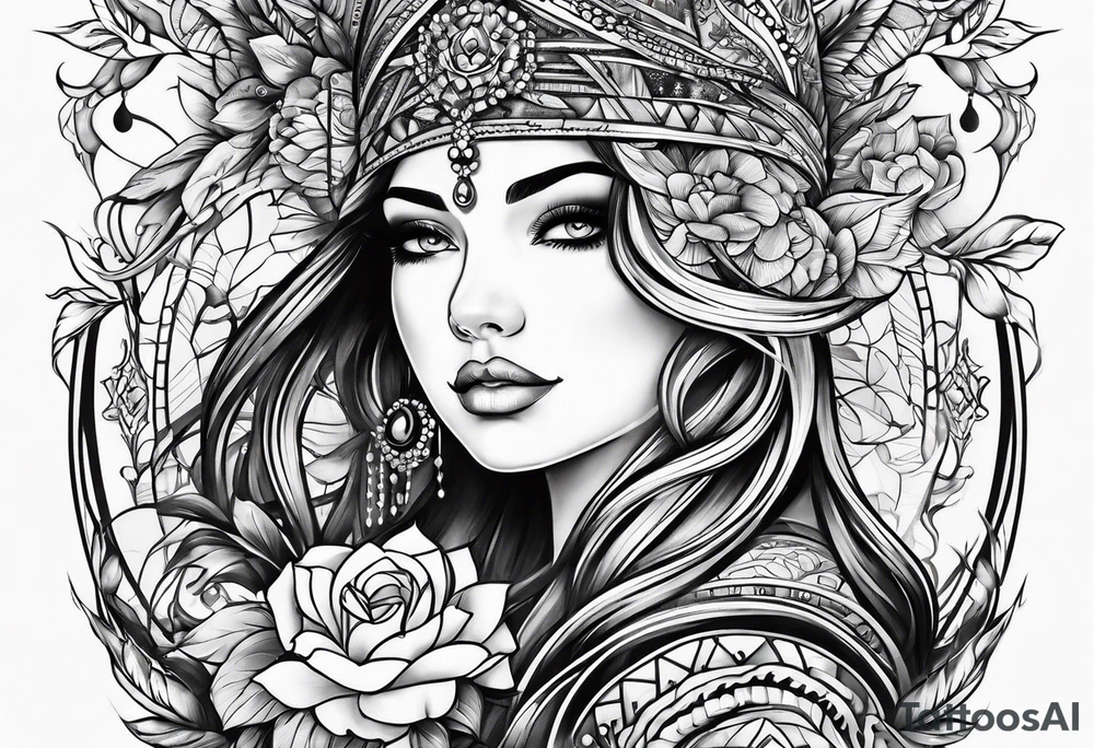 family profile tattoo idea