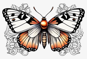 Bubbles moth branch tattoo idea