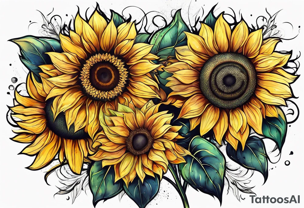 a sunflower tattoo idea