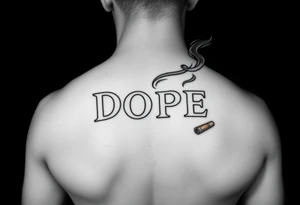Clouds of smoke coming off a cigar or blunt with the word DOPE being spelled out in smoke. tattoo idea