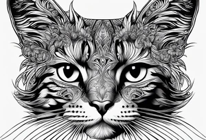 Long hair cat, regal, face tattoo idea