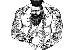 Bray Wyatt the Fiend center piece with tribal surrounding covering up old tattoo tattoo idea