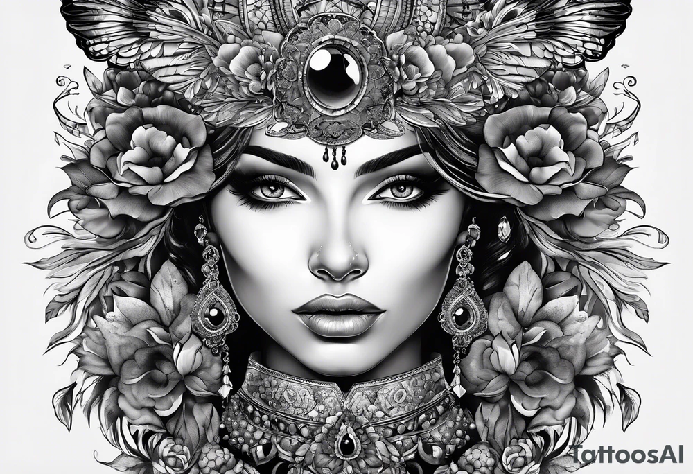 Arma na cabeça, quando atira, a cabeça ecplode em borboletas tattoo idea