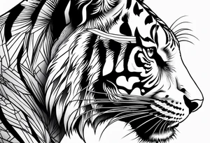 hungry tiger side profile tattoo idea