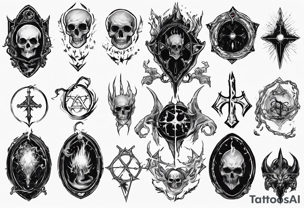 necromancer like a path of exile games tattoo idea