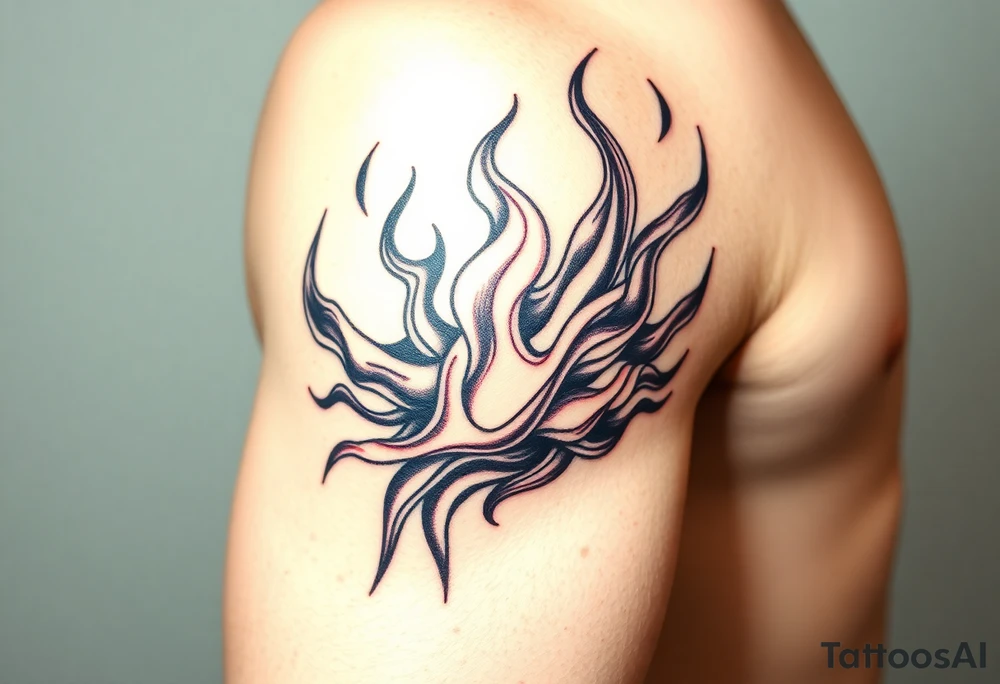 huge powerfull flames tattoo idea