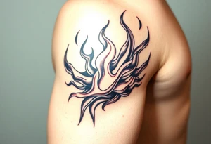 huge powerfull flames tattoo idea