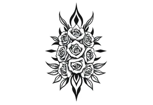 A lot of small roses in a diamond shape tattoo idea