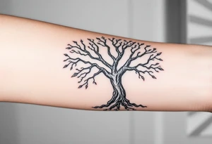 Family tree with roots for a grandfather to add names of children and grandchildren tattoo idea