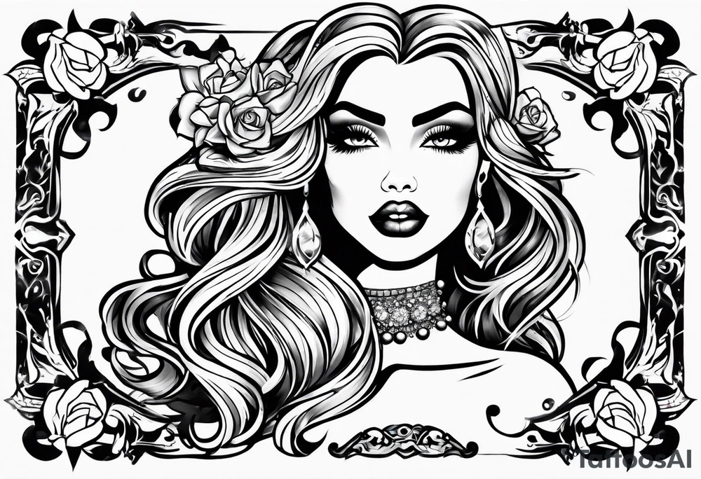 Bratz style flash tattoo full body y2k smoking tattoo idea