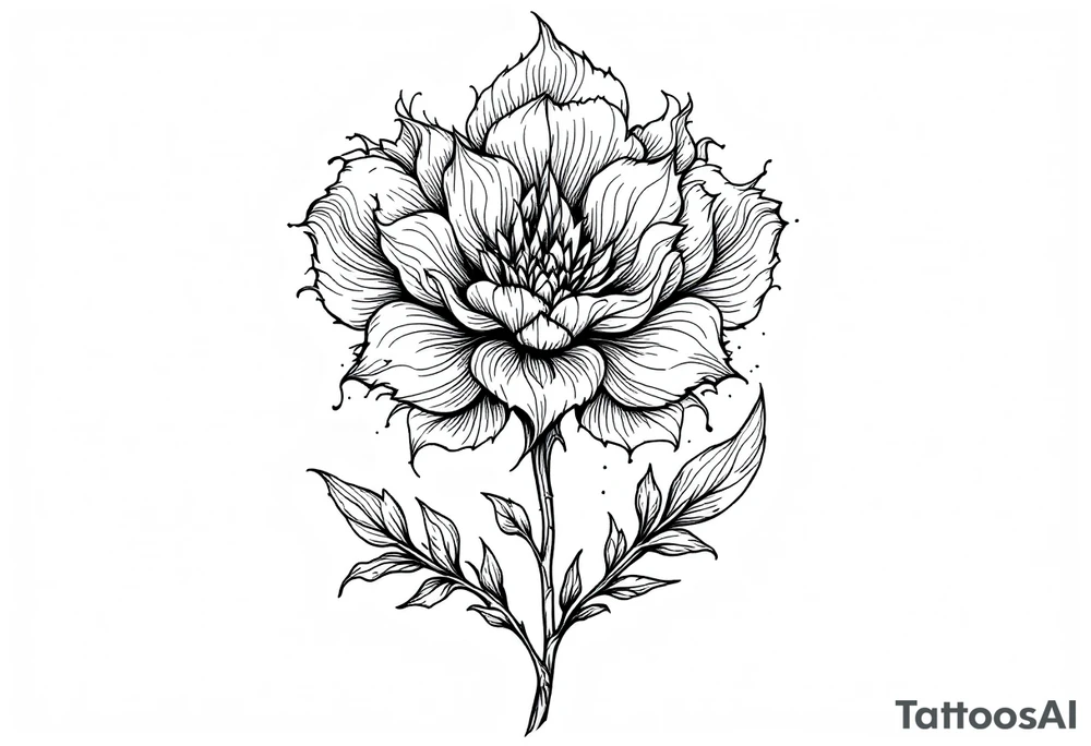 "She gave me a reason to live" as the stem blooming into a flower tattoo idea