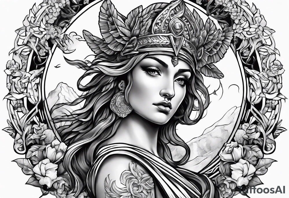Greek mythology with Madusa tattoo idea