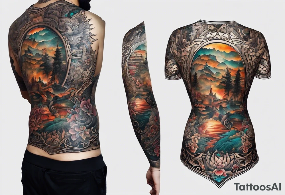 back tattoo covering the whole back canvas tattoo idea