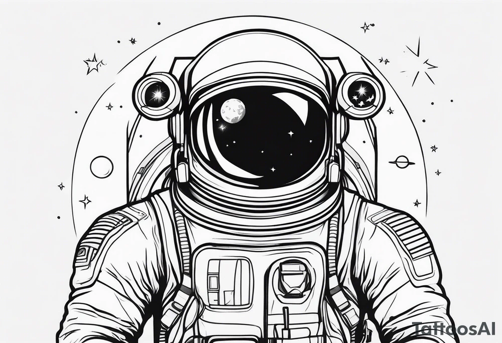 astronaut in space tattoo idea