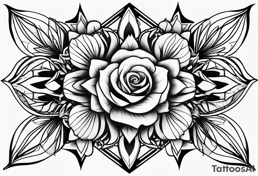 losange fleurs tattoo idea