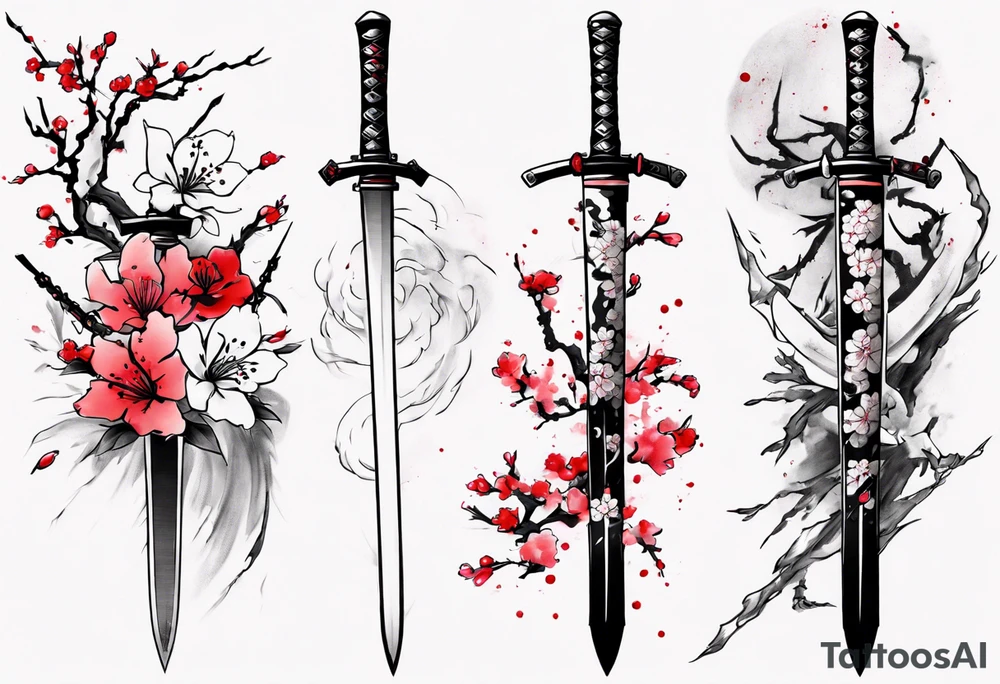 Shogun swords Sakura blood tattoo idea