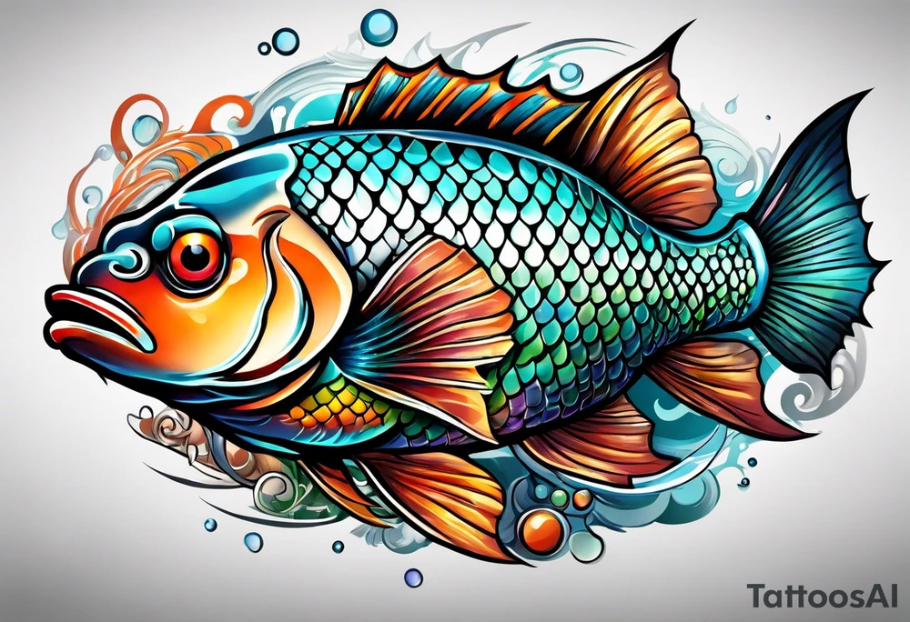 Fish and a whistle tattoo idea
