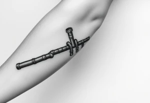 Top pipe starts closer to the elbow, long System of pipes that transitions and transforms into veins of forearm tattoo idea