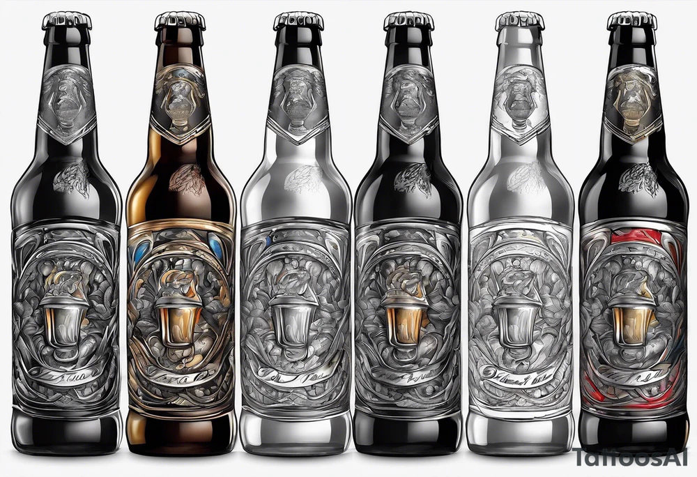 Sad bottle of beer tattoo idea