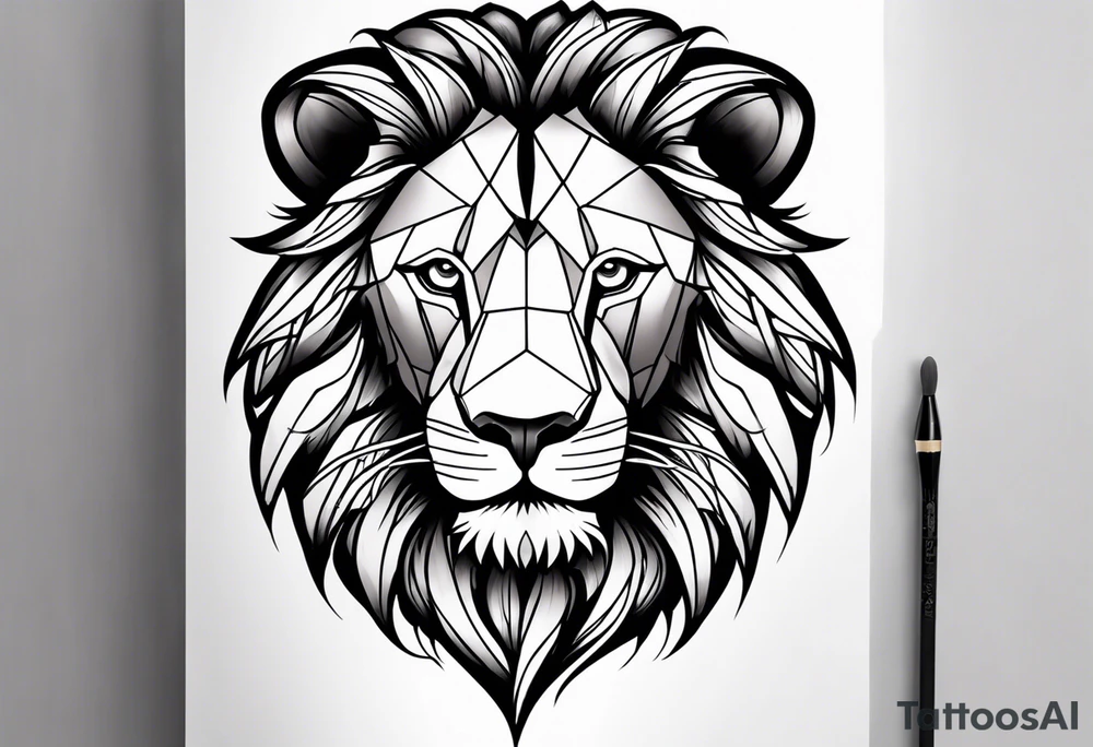 powerful majestic lion tattoo idea